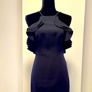 Flattering spaghetti strap  floor length gown